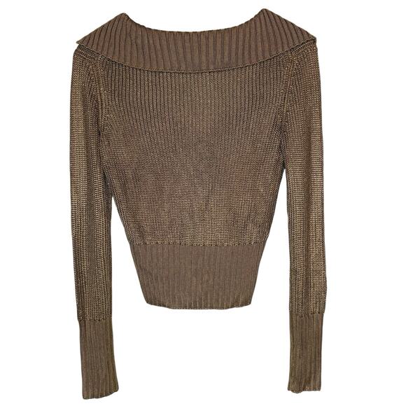 Theory Back Collar V Neck Sweater in Toffee size P / XS - Picture 4 of 5